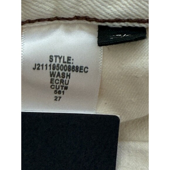 Veronica Beard Blake Classic Straight High Rise Buttonfly‎ Denim Jeans Ecru 27/4 - Picture 7 of 11